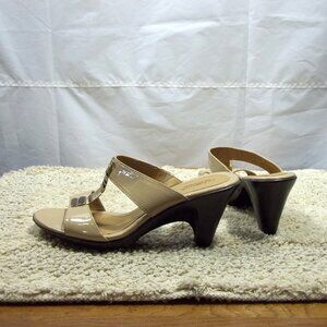 Croft & Barrow Sole (Sense) Ability Womens Sandals Size 8M Heels Beaded Tan